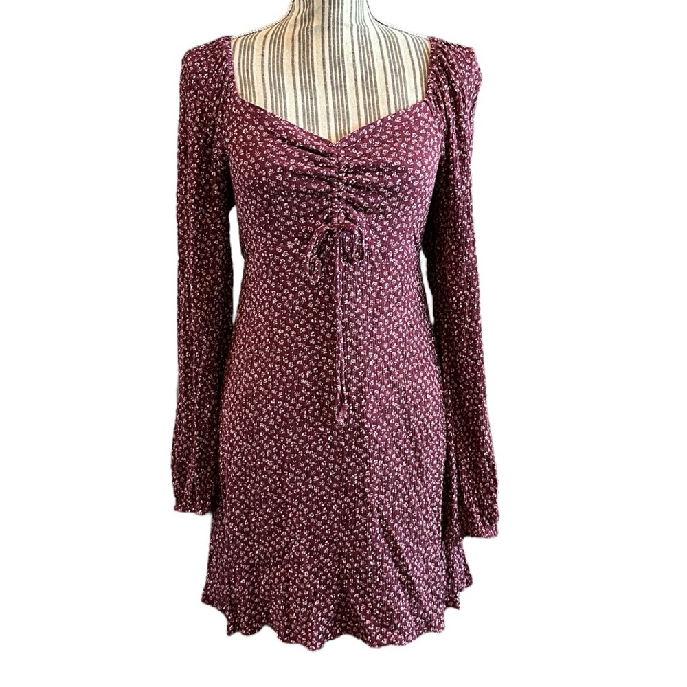 Copper Key Red Long Sleeve Sundress floral pattern medium